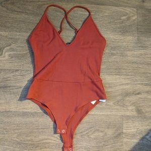 Maroon sleeveless Bodysuit